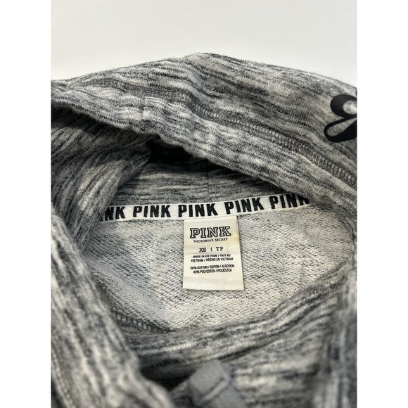 Victoria Secret PINK Leopard Logo Cozy Soft Slouchy Vibes Gray Sweatshirt XXL - Picture 4 of 7
